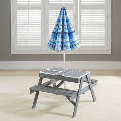 Kids Picnic Table w/ 3 Collapsible Bins - Right Play