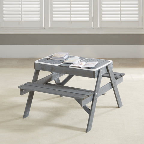 Kids Picnic Table w/ 3 Collapsible Bins - Right Play
