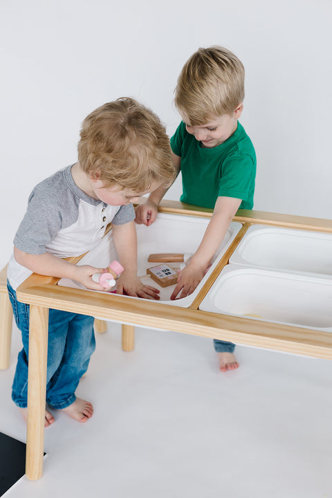 Land, Sand, Water Sensory Table w/ Bins (1 large + 2 small bins)