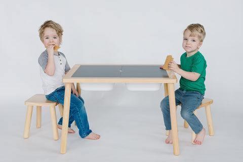 Land, Sand, Water Sensory Table w/ Bins (1 large + 2 small bins)