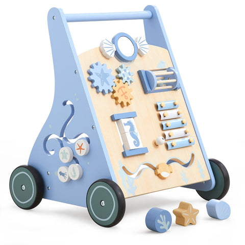 Seaworld Wooden Baby Walker, Blue - Right Play