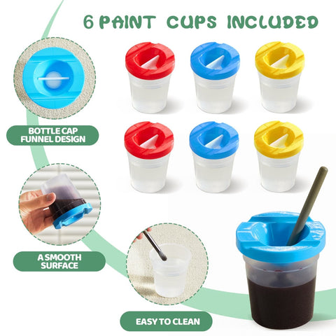 Painting Art Sensory Table with Paper Roll & Paint Cups + Bins
