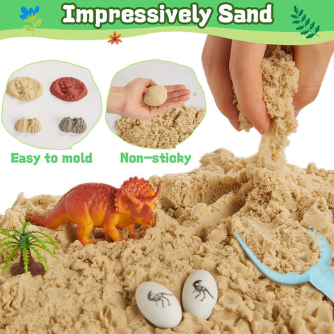 Dinosaur Sensory Toys with 2 Colors Play Sand