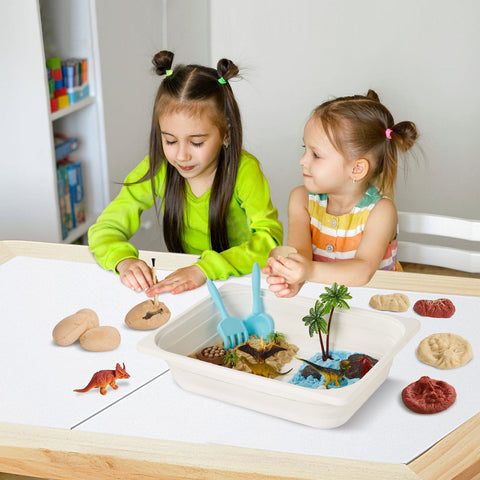 Sensory Table w/ 1 large bin +  Dinosaur Sensory Bin Sand Toys Set