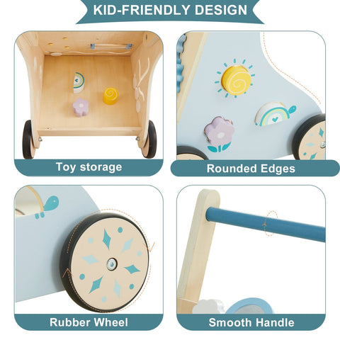 Weather themed Wooden baby Walker