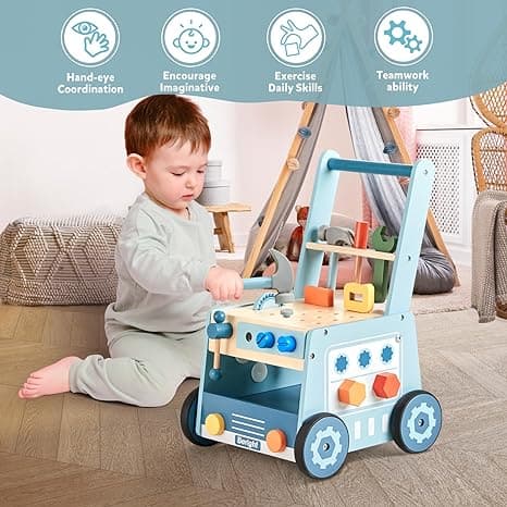 beright Wooden Baby Engineer Walker