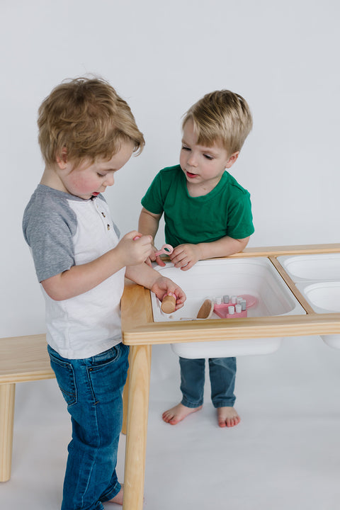 Sensory Table and Chair Set w/ Bins (1 large+ 2 small bins)